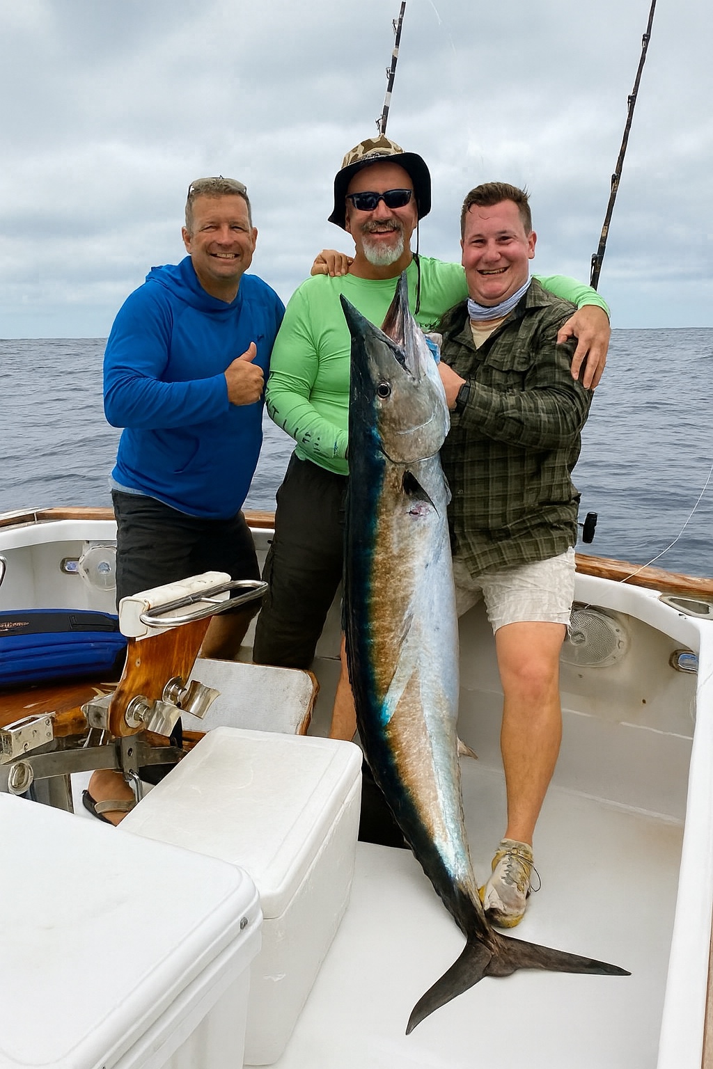 Three guests with a wahoo